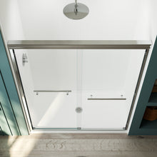 Load image into Gallery viewer, 56"-60" x 75" Semi-Frameless Shower Door, Double Sliding Shower Door