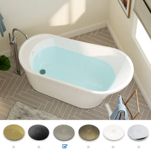 Load image into Gallery viewer, Langkawi 59" x 29" freestanding bathtub soaking tub - brushed nickel drain