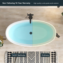 Load image into Gallery viewer, Tahiti 59" x 31" freestanding oval bath - Matte Black Drain & Matte Black Overflow