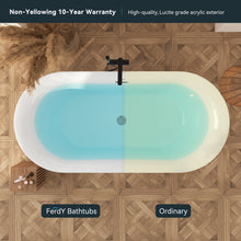 Load image into Gallery viewer, Nami 67" Acrylic Freestanding Bathtub Classic Slotted Overflow