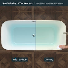 Load image into Gallery viewer, Maui 67" x 31" freestanding bathtub straight bath with Chrome Drain