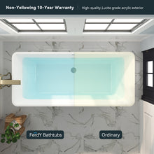 Load image into Gallery viewer, Sentosa 67" x 30" freestanding bathtub straight bath - brushed nickel drain