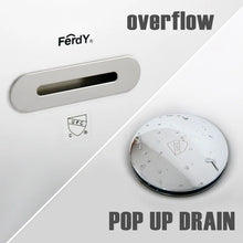 Load image into Gallery viewer, Tamago 55" x 30" freestanding bathtub soaking bath with center toe-tap drain