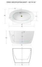 Load image into Gallery viewer, Tahiti 55" x 31" freestanding oval bath - polished gold drain