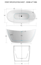 Load image into Gallery viewer, Naha 67" x 31" freestanding bathtub with matte black drain