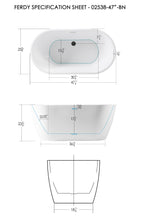 Load image into Gallery viewer, Bali 47'' x 25'' Freestanding Bathtub Soaking Tub with Matte Black Drain