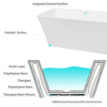 Load image into Gallery viewer, Sentosa 67" x 30" freestanding bathtub straight bath - brushed nickel drain