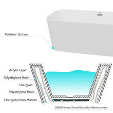 Load image into Gallery viewer, Maui 67" x 31" freestanding bathtub straight bath with Chrome Drain