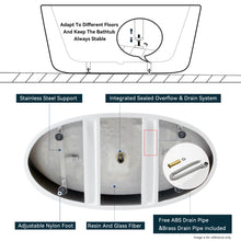 Load image into Gallery viewer, Tahiti 55" x 31" freestanding oval bath - polished gold drain