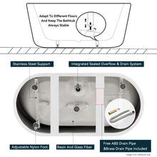 Load image into Gallery viewer, Shangri-La 55" x 28" freestanding bathtub oval soaking bath with chrome drain and overflow