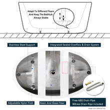 Load image into Gallery viewer, Naha 59" x 31" freestanding bathtub with Toe-Tap Chrome Drain