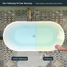 Load image into Gallery viewer, Bali 59" x 29" freestanding oval bathtub with Brushed Nickel Drain