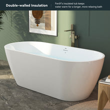 Load image into Gallery viewer, Bali 67" x 29" freestanding oval bath with Brushed Nickel Drain