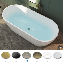 Load image into Gallery viewer, Bali 67" x 29" freestanding oval bath with Brushed Nickel Drain