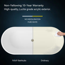 Load image into Gallery viewer, Bali 67" x 29" freestanding oval bath with Brushed Nickel Drain