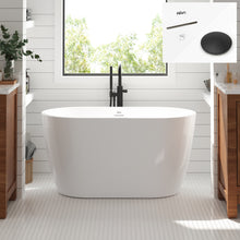 Load image into Gallery viewer, Bali 47'' x 25'' Freestanding Bathtub Soaking Tub with Matte Black Drain