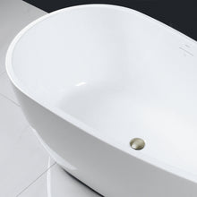 Load image into Gallery viewer, Tamago 59" x 31" freestanding bathtub soaking tub with brushed nickel drain