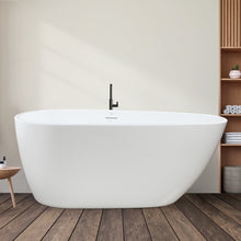 Load image into Gallery viewer, Tamago 59" x 31" freestanding bathtub soaking tub with brushed nickel drain