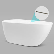 Load image into Gallery viewer, Tamago 59" x 31" freestanding bathtub soaking tub with brushed nickel drain