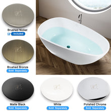 Load image into Gallery viewer, Tamago 59" x 31" freestanding bathtub soaking tub with brushed nickel drain