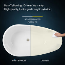 Load image into Gallery viewer, Tamago 59" x 31" freestanding bathtub soaking tub with brushed nickel drain