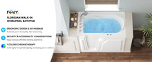 Load image into Gallery viewer, FerdY Floridian 52" x 30" Walk-in Whirlpool Bathtub with Left-Side Door Opening