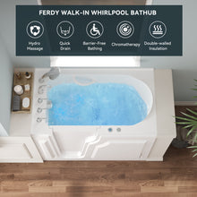 Load image into Gallery viewer, FerdY Floridian 52" x 30" Walk-in Whirlpool Bathtub with Left-Side Door Opening