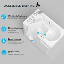 Load image into Gallery viewer, FerdY Floridian 52" x 30" Walk-in Whirlpool Bathtub with Left-Side Door Opening