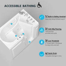 Load image into Gallery viewer, FerdY Floridian 52" x 30" Walk-in Whirlpool Bathtub with Right-Side Door Opening