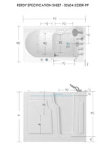Load image into Gallery viewer, FerdY Floridian 52" x 30" Walk-in Whirlpool Bathtub with Right-Side Door Opening