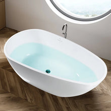 Load image into Gallery viewer, Tamago 59" x 31" freestanding bathtub soaking tub with brushed nickel drain