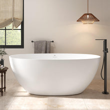 Load image into Gallery viewer, Goa 59" Resin Stone Freestanding Bathtub Pop-Up Drain