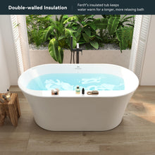 Load image into Gallery viewer, Mauritius 59" Acrylic Freestanding Tub Gloss White Drainage