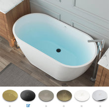 Load image into Gallery viewer, Bali 55'' x 28'' Freestanding Bathtub Soaking Tub - Matte Black Drain
