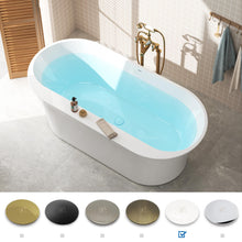 Load image into Gallery viewer, Mauritius 67" Acrylic Freestanding Tub Gloss White Drain
