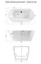 Load image into Gallery viewer, Bali 55'' x 28'' Freestanding Bathtub Soaking Tub - Matte Black Drain