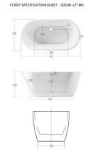 Load image into Gallery viewer, Bali 47'' x 25'' Freestanding Soaking Bathtub - White Drain