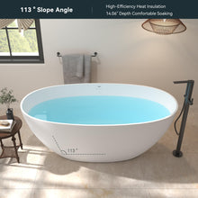 Load image into Gallery viewer, Goa 59" Resin Stone Freestanding Bathtub Pop-Up Drain