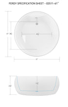 Load image into Gallery viewer, Capri 61" Whirlpool Freestanding Bathtub Round Shaped Soaking Tub