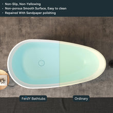 Load image into Gallery viewer, Havana 59" Resin Stone Freestanding Bathtub Matte White Pop-up Drain