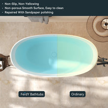 Load image into Gallery viewer, Goa 59" Resin Stone Freestanding Bathtub Pop-Up Drain