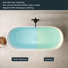 Load image into Gallery viewer, Fiji 69" Stone Resin Freestanding Bathtub Matte White Pop-up Drain
