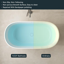 Load image into Gallery viewer, Fiji 59" Stone Resin Freestanding Bathtub Matte White Pop-up Drain