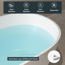 Load image into Gallery viewer, Fiji 69" Stone Resin Freestanding Bathtub Matte White Pop-up Drain