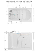 Load image into Gallery viewer, Floridian 56" Walk-in Bathtub with Left-Side Door Opening