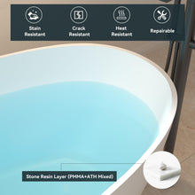 Load image into Gallery viewer, Goa 59" Resin Stone Freestanding Bathtub Pop-Up Drain