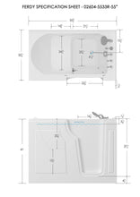 Load image into Gallery viewer, FerdY Floridian 56" Walk-in Bathtub with Right-Side Door