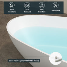 Load image into Gallery viewer, Havana 67" Resin Stone Freestanding Bathtub Matte White Pop-Up Drain