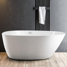 Load image into Gallery viewer, Tamago 55" x 30" freestanding bath with center toe-tap drain - FERDY BATH