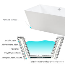 Load image into Gallery viewer, Palawan 59" x 30" freestanding bathtub rectangle contemporary tub